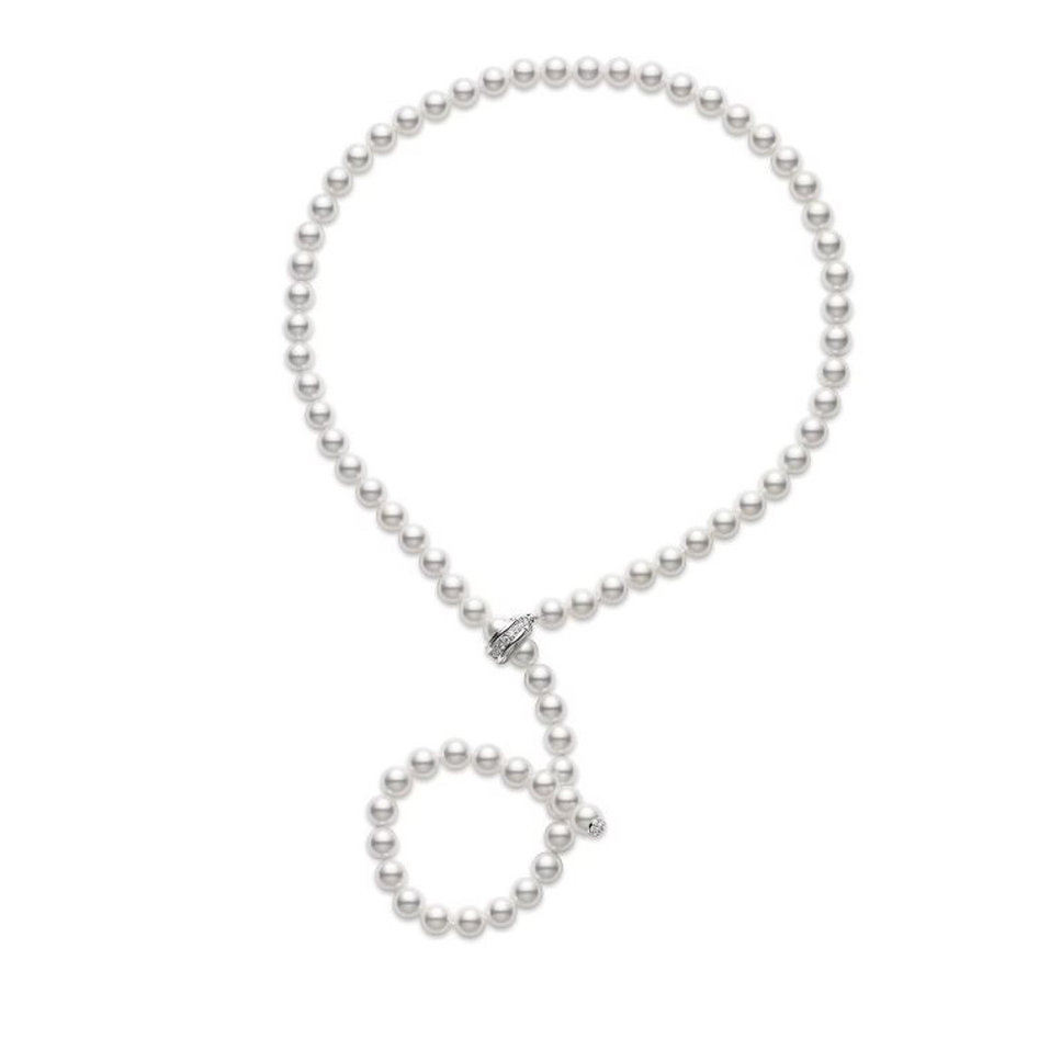 Náhrdelník s diamanty a perlami Classic Collection