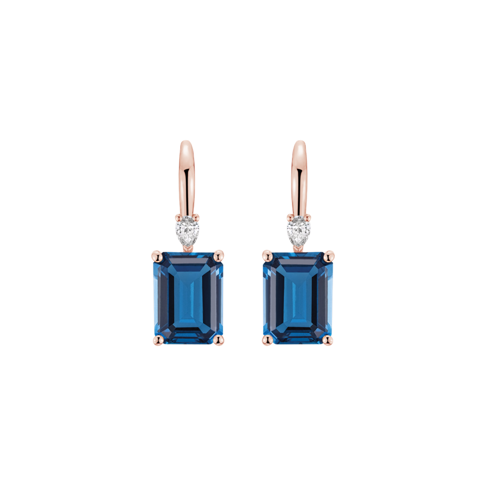 Náušnice s diamantem a topazem Royal Cordelia
