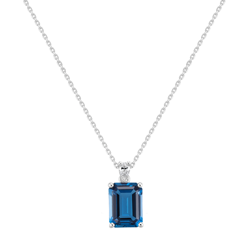 Náhrdelník s diamantem a topazem Royal Anne