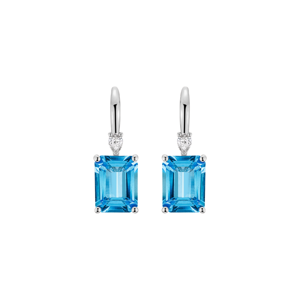 Náušnice s diamantem a topazem Royal Cordelia