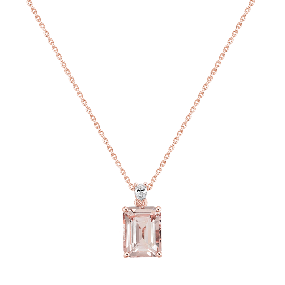 Náhrdelník s diamantem a morganitem Royal Cordelia