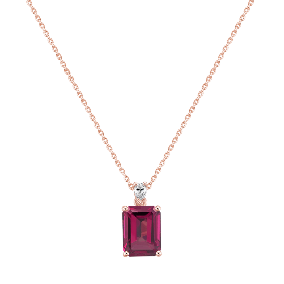 Náhrdelník s diamantem a rhodolitem Royal Cordelia