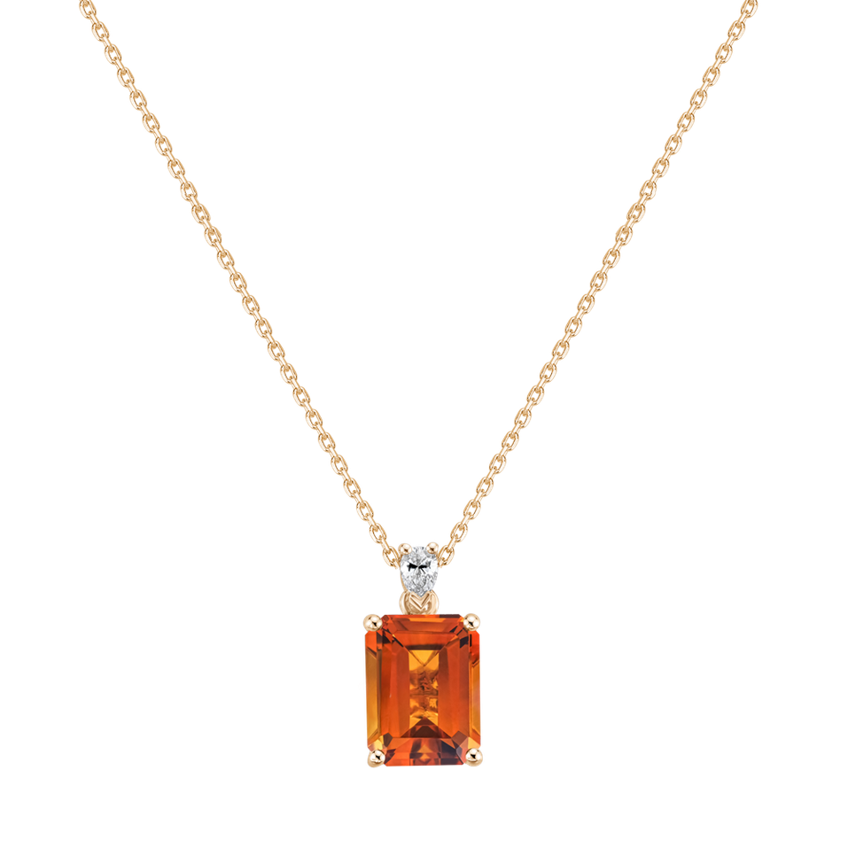 Náhrdelník s diamantem a citrínem Royal Anne
