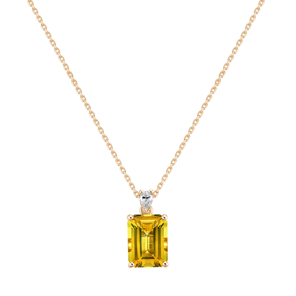 Náhrdelník s diamantem a citrínem Royal Anne