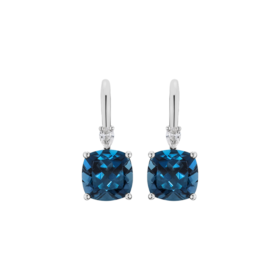 Náušnice s diamantem a topazem Cassian