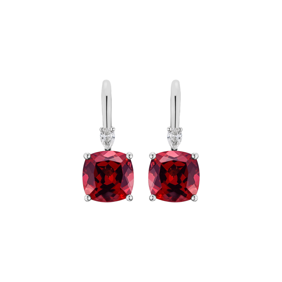 Náušnice s diamantem a rubínem Cassian