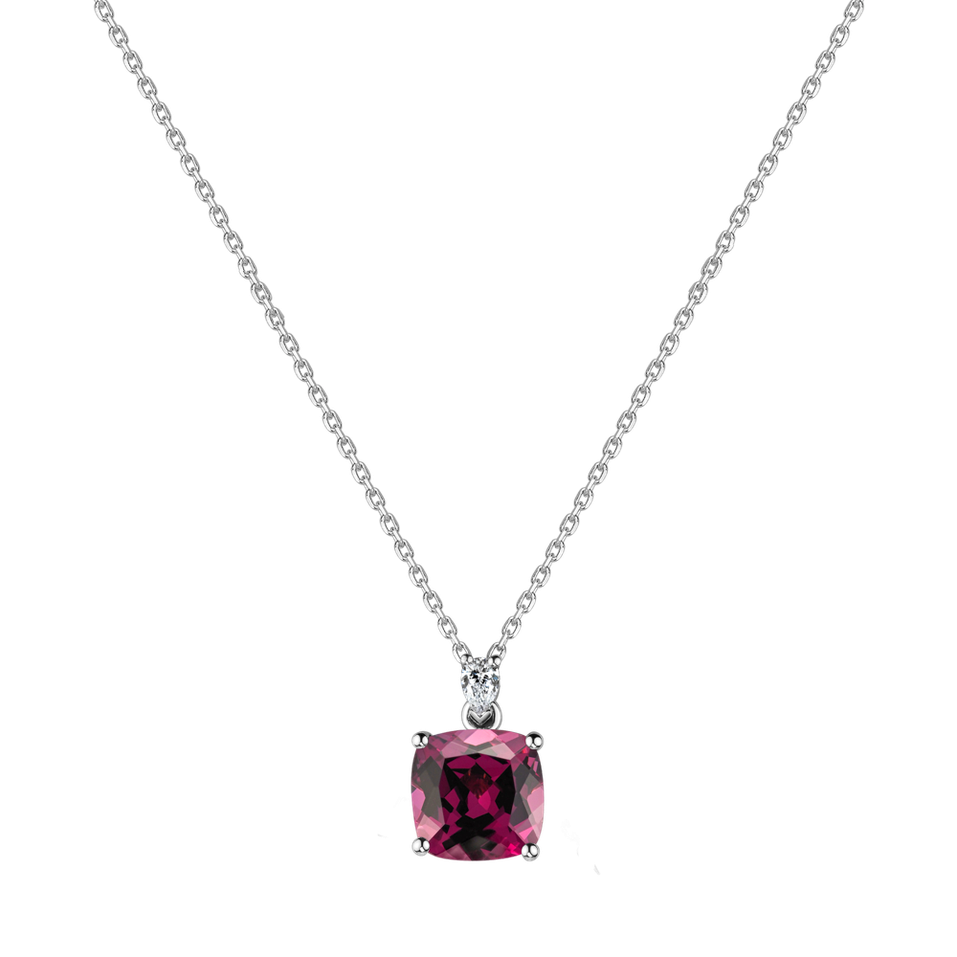 Náhrdelník s diamantem a rhodolitem Marigold