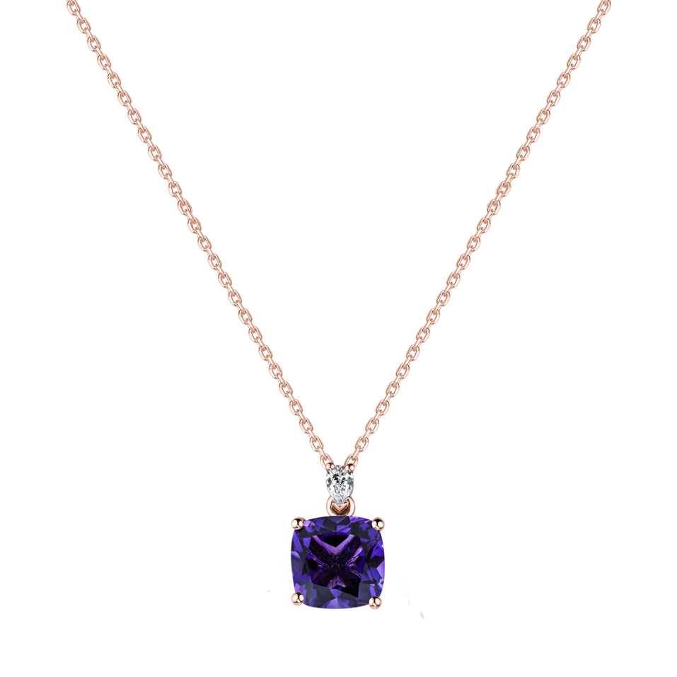 Náhrdelník s diamantem a ametystem Marigold