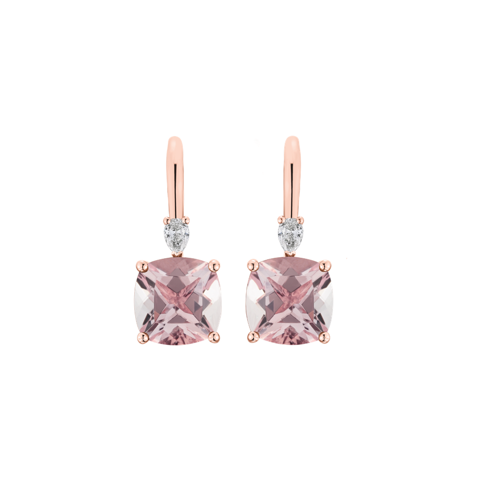 Náušnice s diamantem a morganitem Cassian