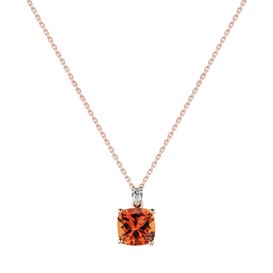 Náhrdelník s diamantem a citrínem Marigold
