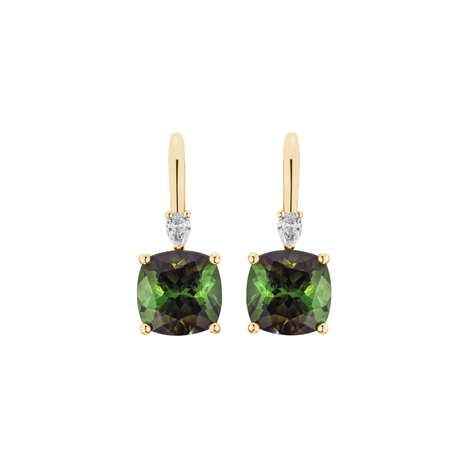Náušnice s diamantem a turmalínem Cassian