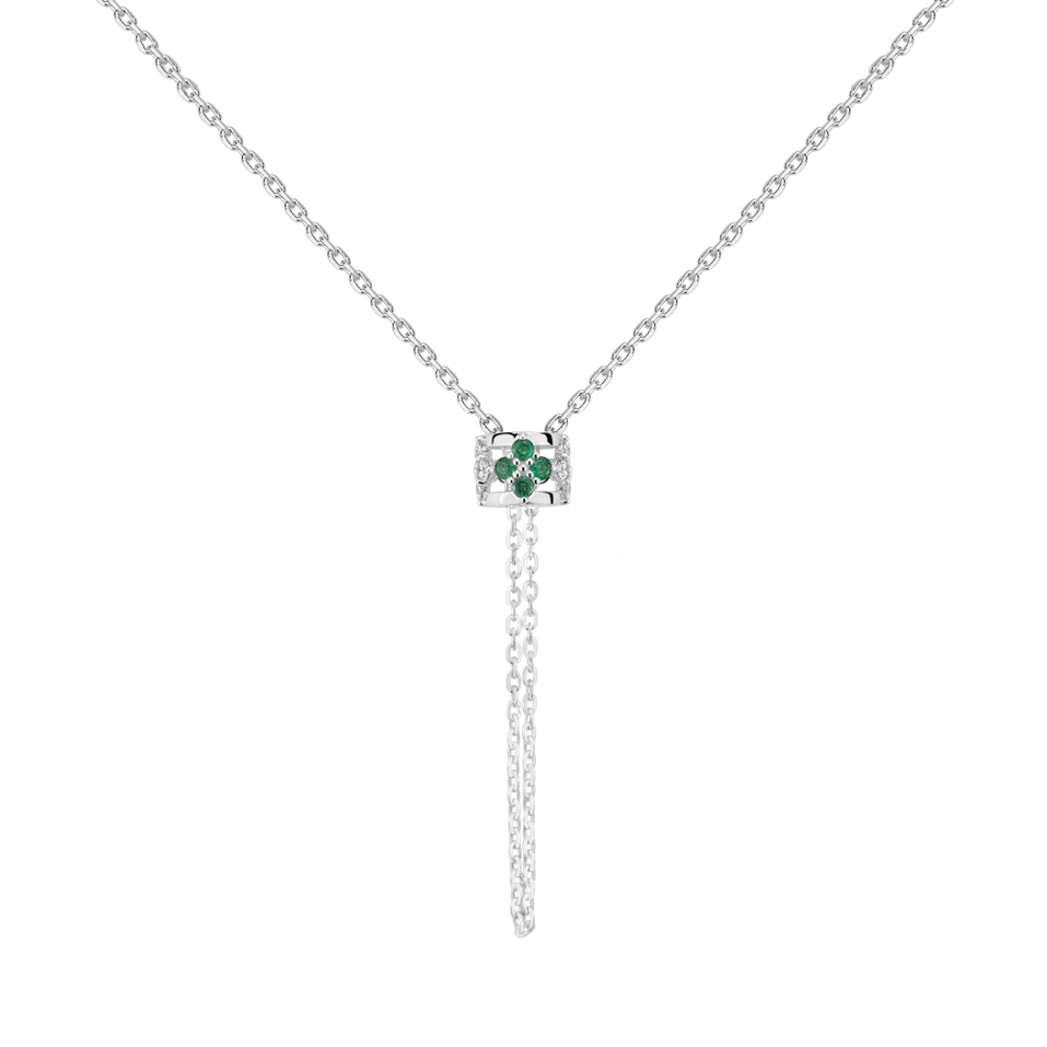 Náhrdelník s diamanty a smaragdy Amea