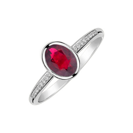 Prsten s diamanty a rubínem Elliptical perfection