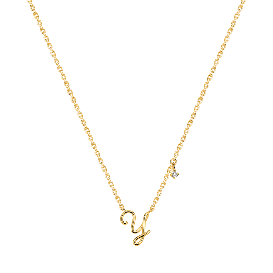 Náhrdelník s diamantem Elegance Letter