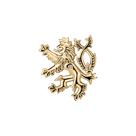Brož s diamantem Heraldic Lion