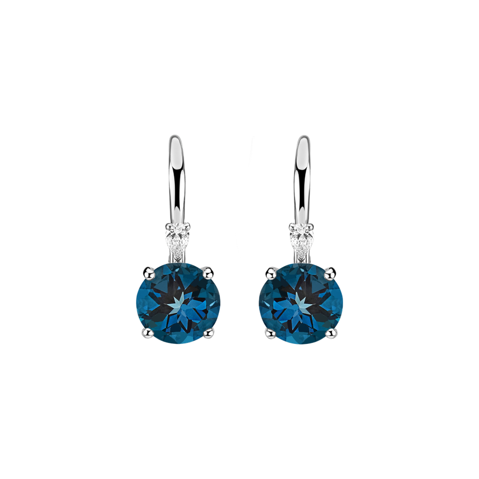 Náušnice s diamantem a topazem Mariella