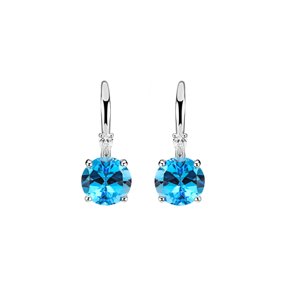 Náušnice s diamantem a topazem Noctir
