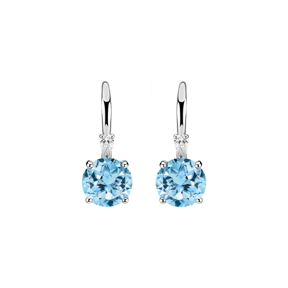 Náušnice s diamantem a topazem Mariella