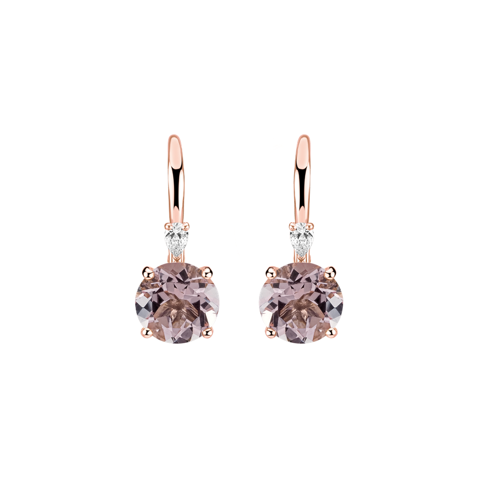 Náušnice s diamantem a morganitem Mariella