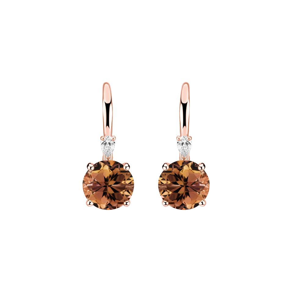 Náušnice s diamantem a turmalínem Noctir