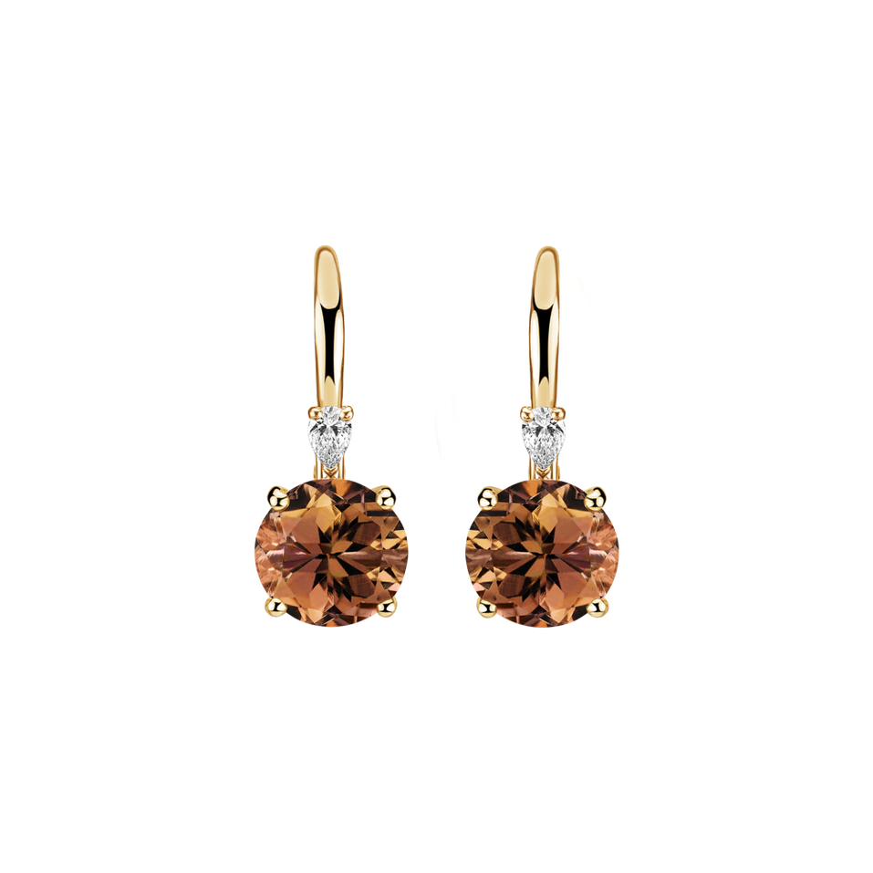 Náušnice s diamantem a turmalínem Noctir