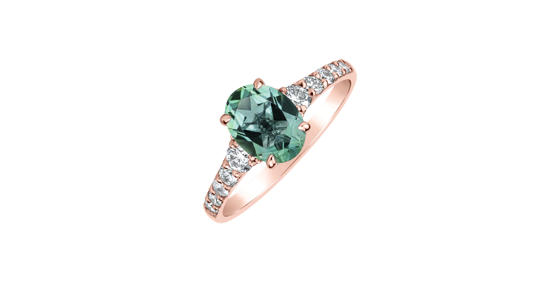 Prsten s diamanty a turmalínem Shimmering Dazzle