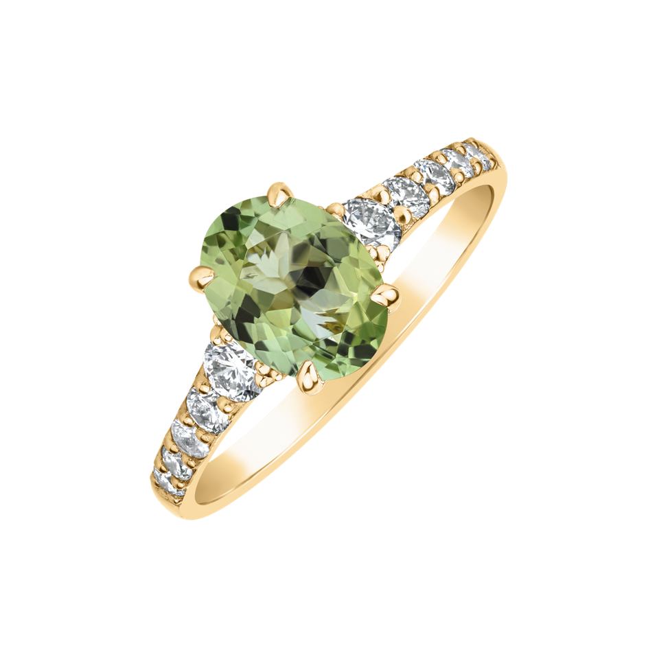 Prsten s diamanty a turmalínem Shimmering Dazzle