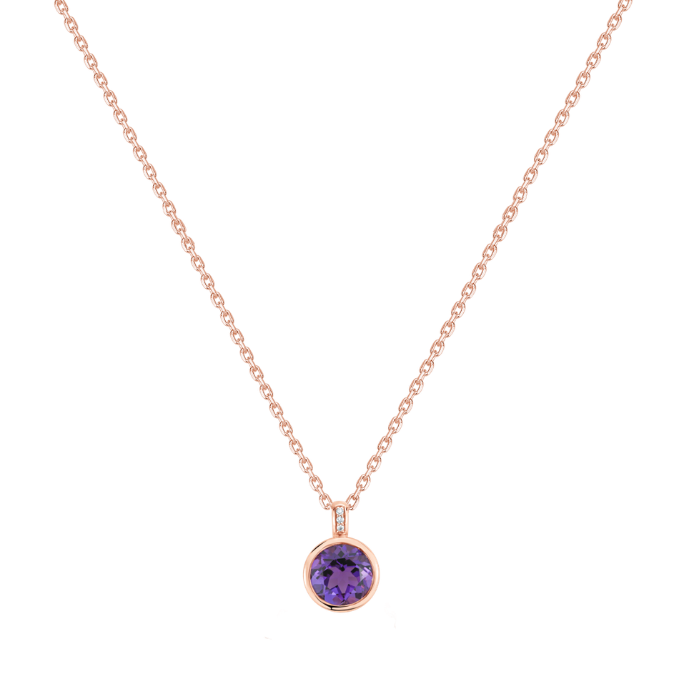 Náhrdelník s diamanty a ametystem Regal Elegance