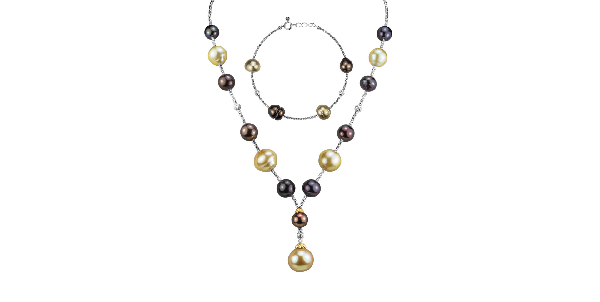 Náhrdelník a náramek s perlami Satin Pearls