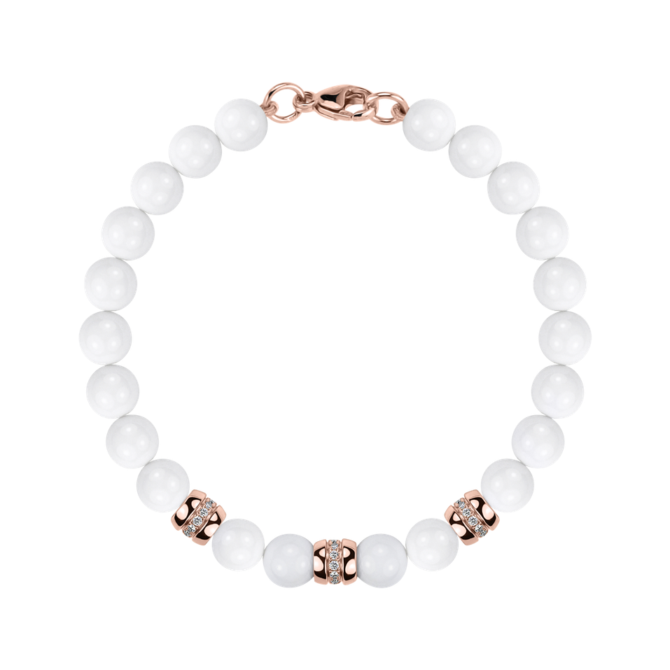 Náramek s diamanty a acháty White Mirage