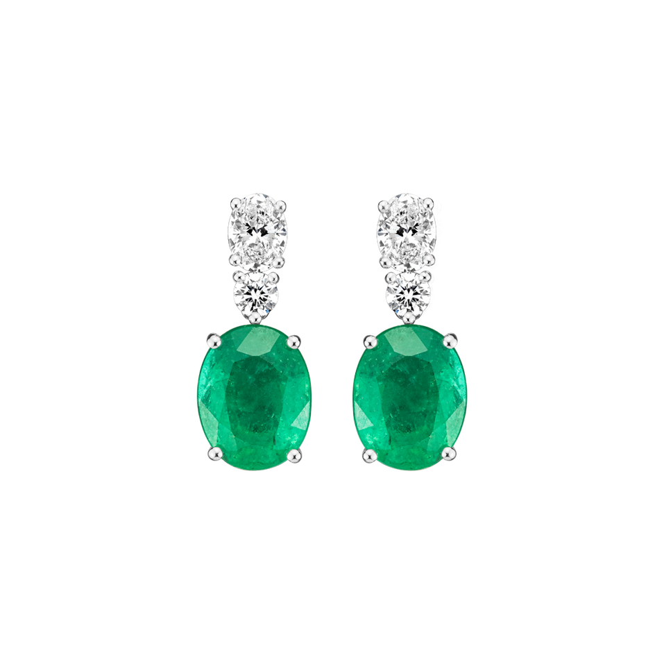Náušnice s diamanty a smaragdem Isoria