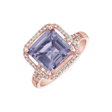 Prsten s diamanty a ametystem Unicum Amuletum