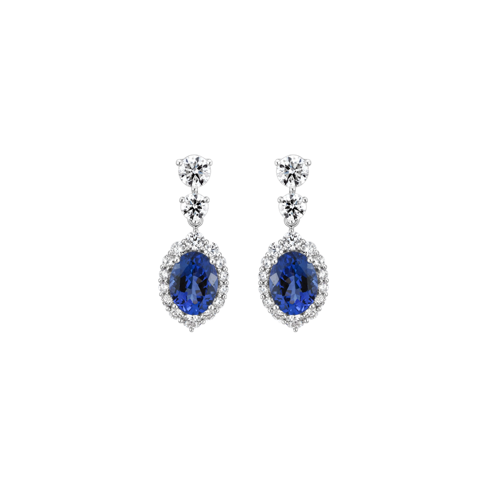 Náušnice s diamanty a tanzanitem Tanzania Treasure
