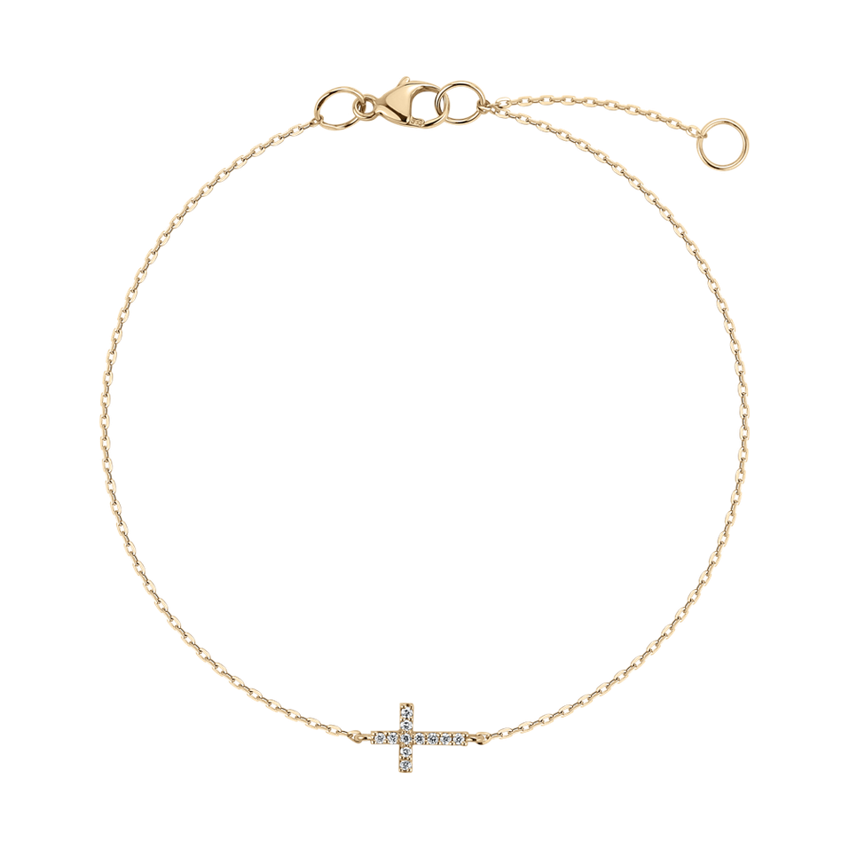 Náramek s diamanty Little Cross