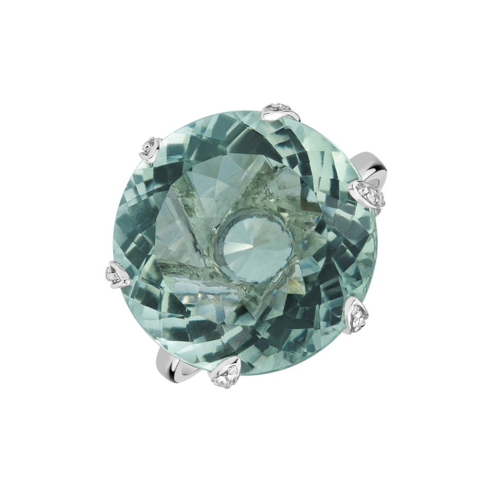 Prsten s diamanty a ametystem Audrielle