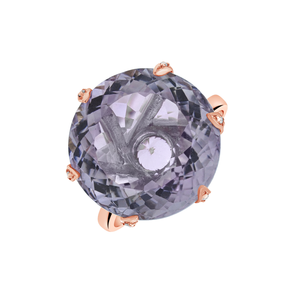 Prsten s diamanty a ametystem Audrielle