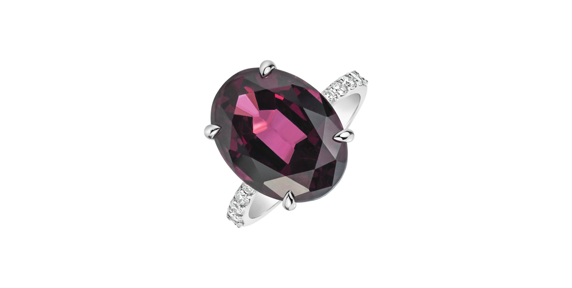 Prsten s diamanty a rhodolitem Burgundy Flame