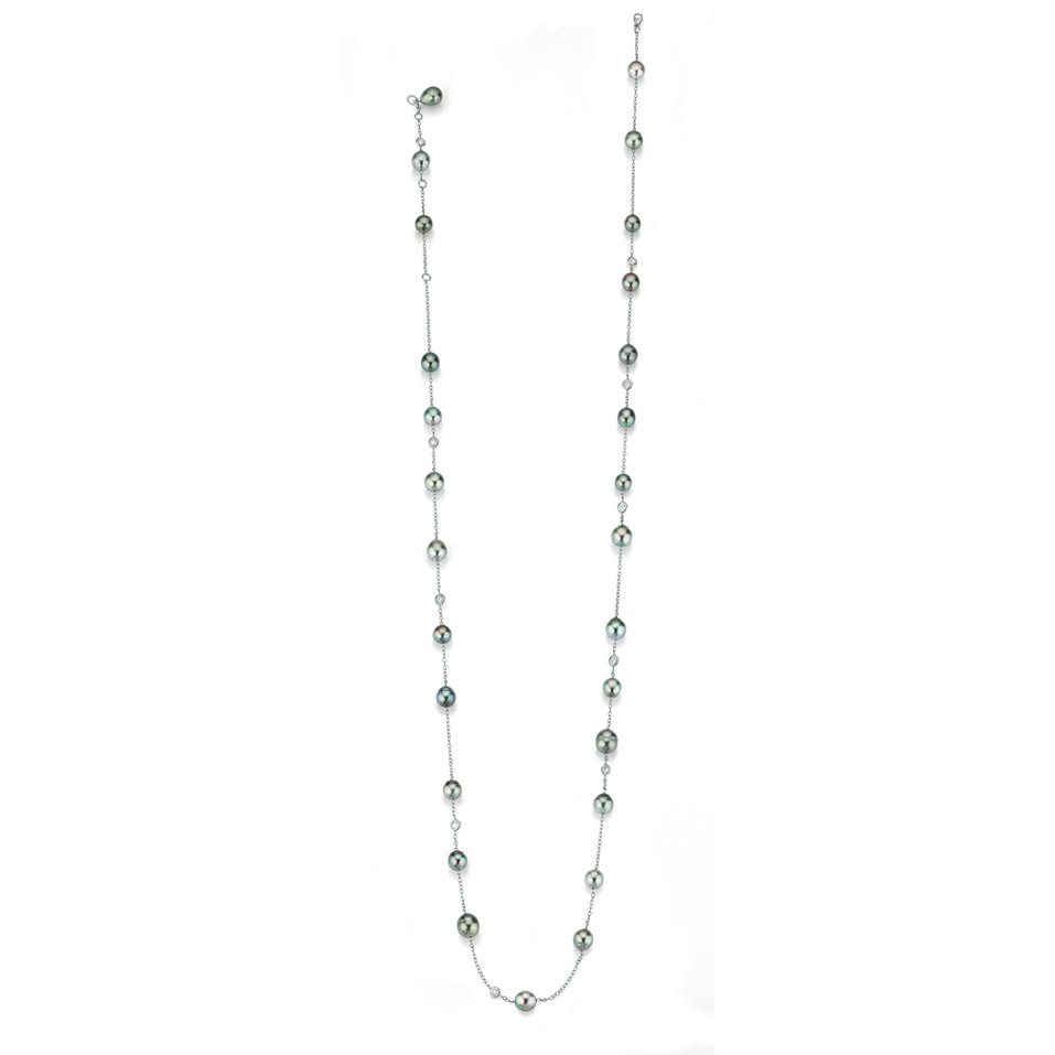 Náhrdelník s diamanty a perlami Salt´N Pepper