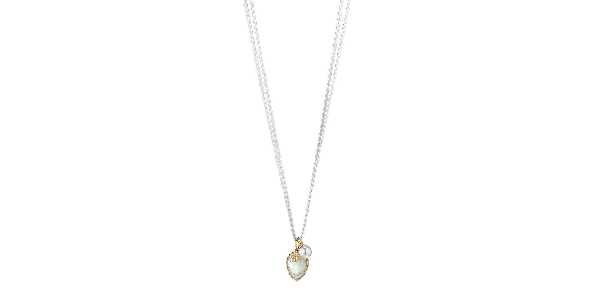 Náhrdelník s diamanty, perlou a perletí Melange