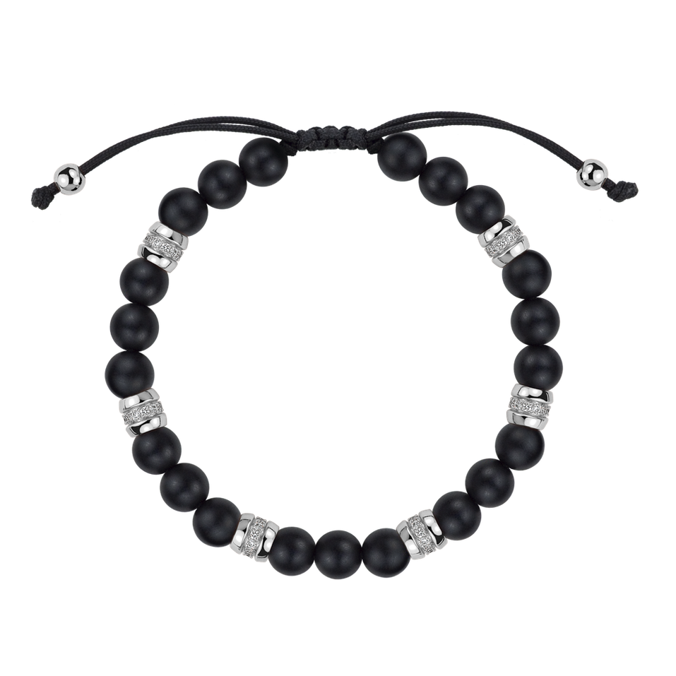 Náramek s diamanty a acháty Eclipse String