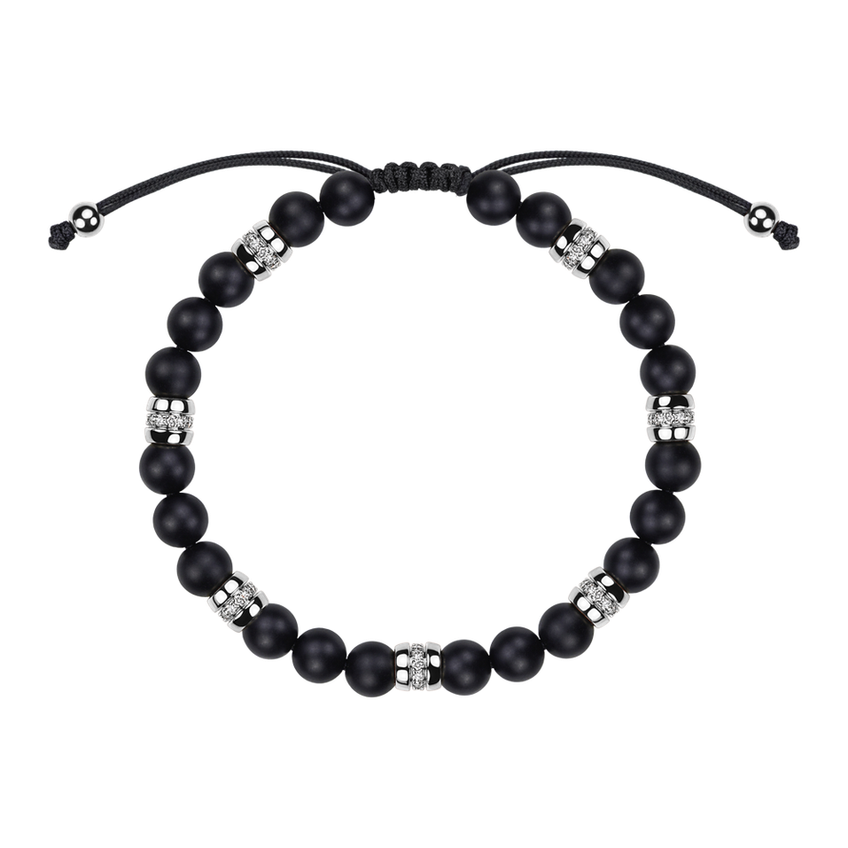 Náramek s diamanty a acháty Eclipse String