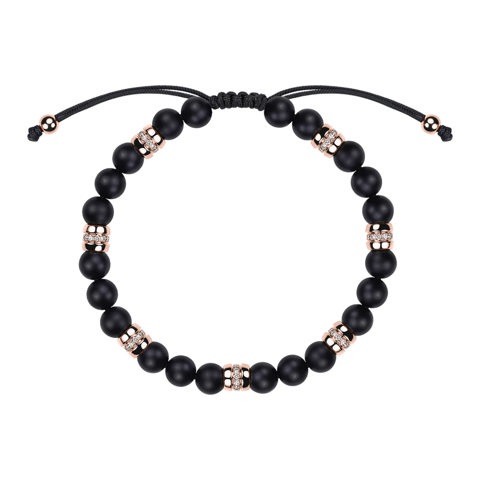 Náramek s diamanty a acháty Eclipse String