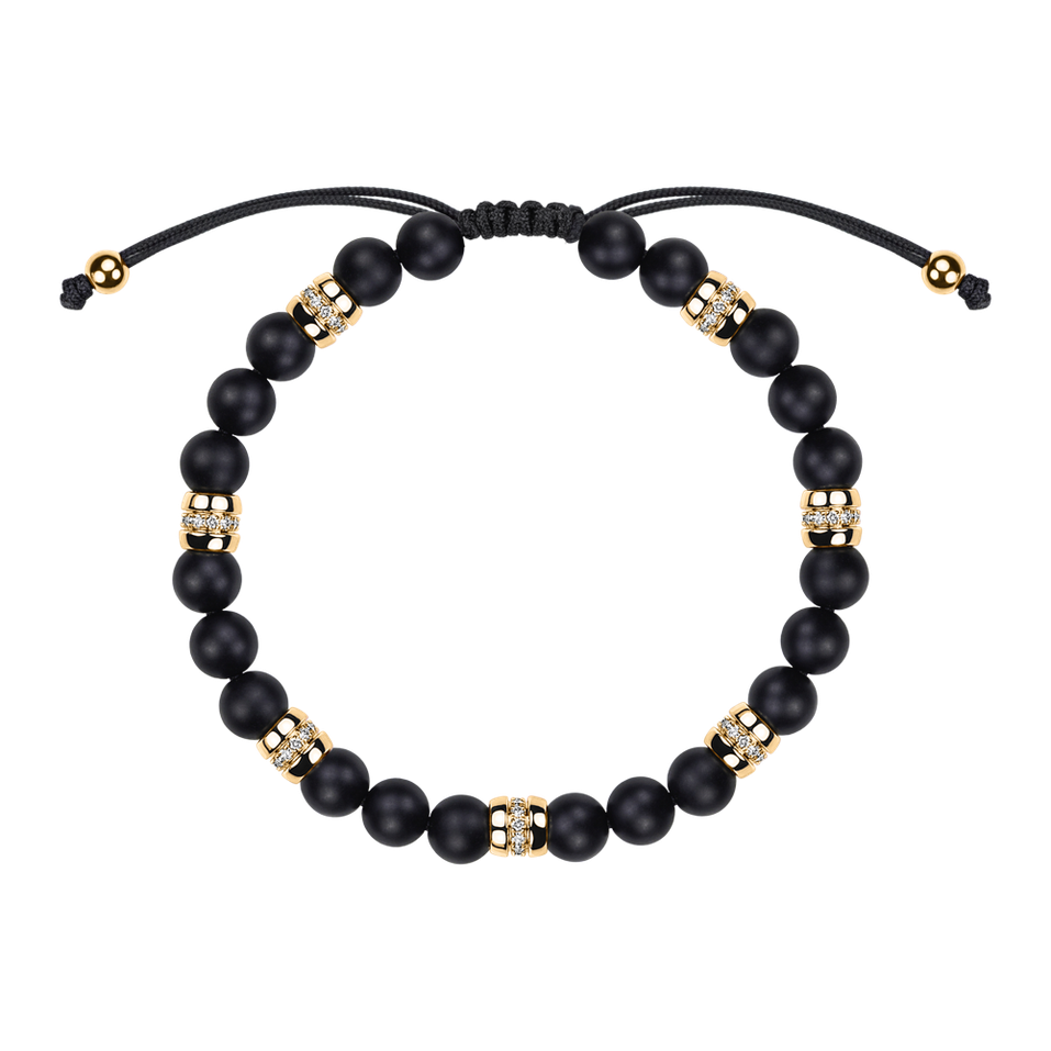 Náramek s diamanty a acháty Eclipse String