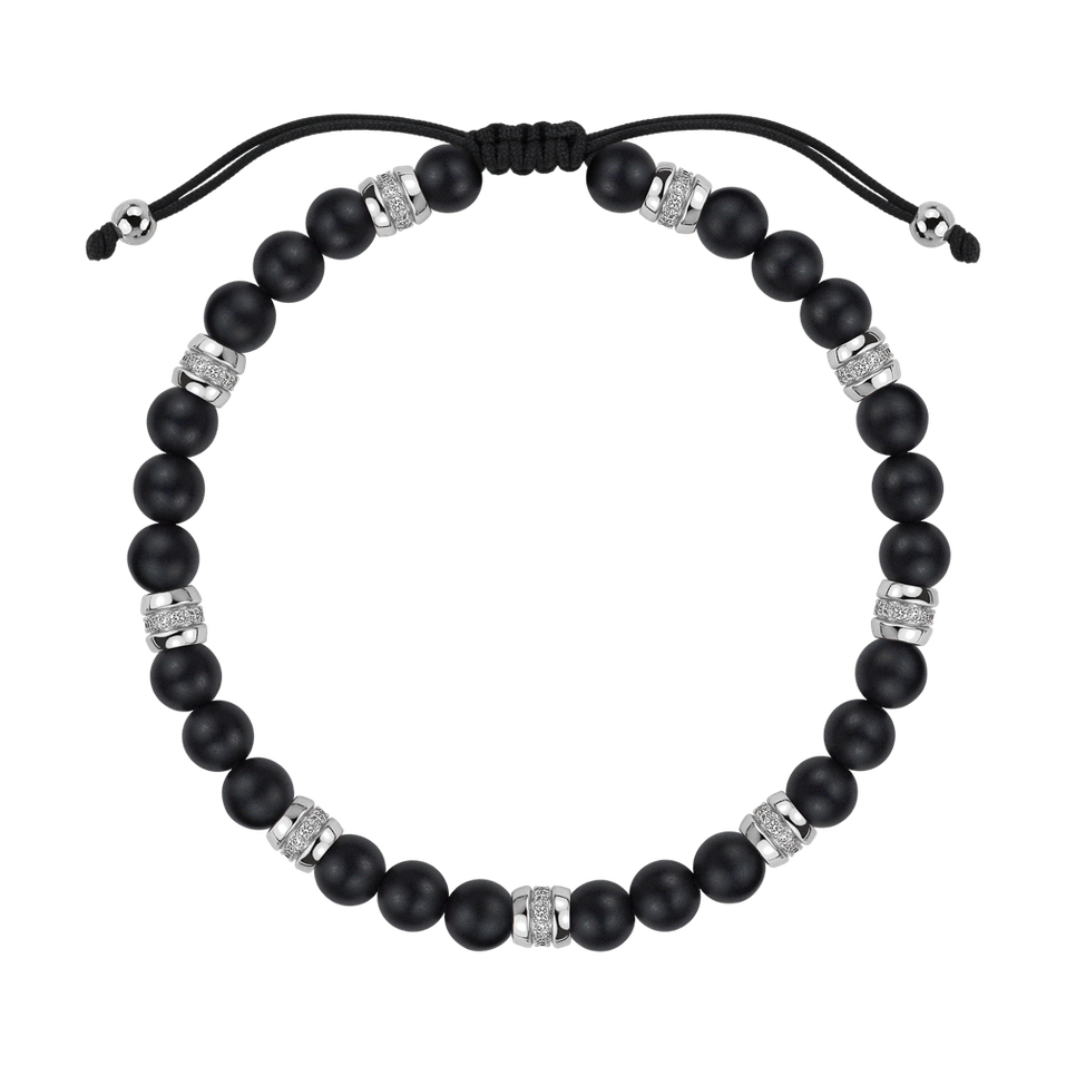 Náramek s diamanty a acháty Eclipse String