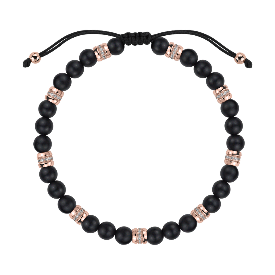 Náramek s diamanty a acháty Eclipse String