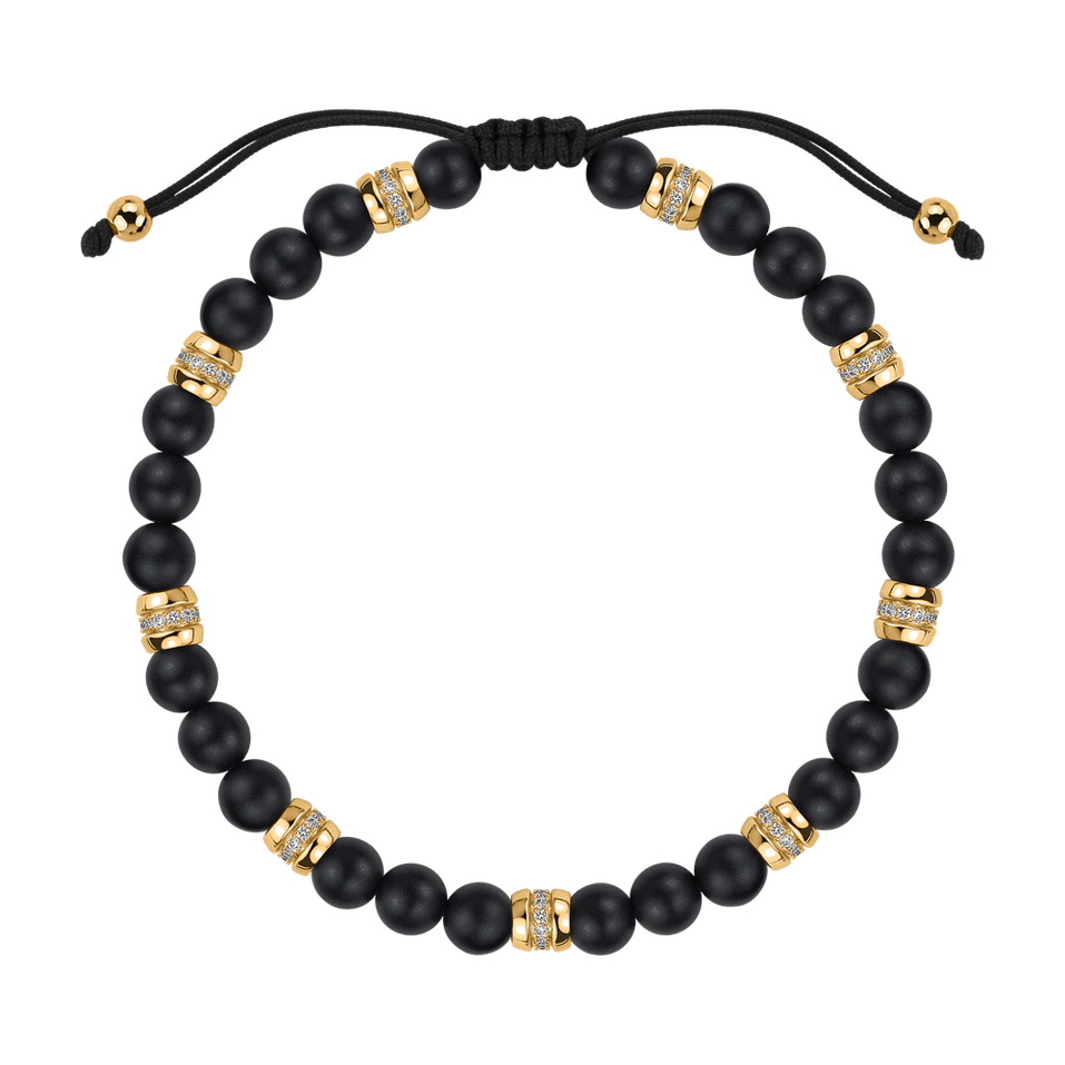 Náramek s diamanty a acháty Eclipse String