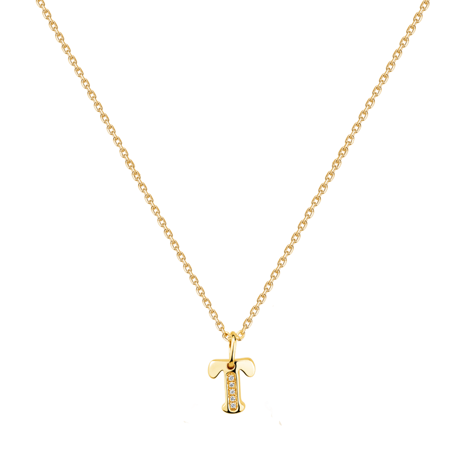 Náhrdelník s diamanty Dream Letter T