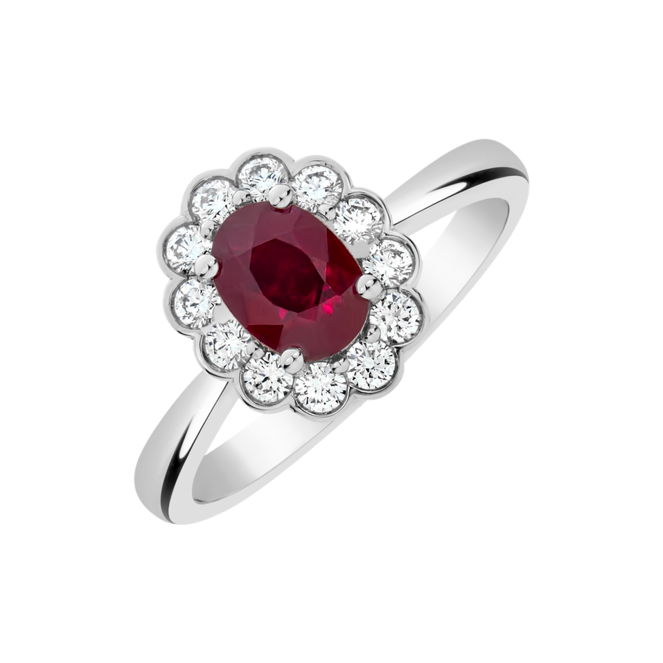 Prsten s diamanty a rubínem Mademoiselle Diana