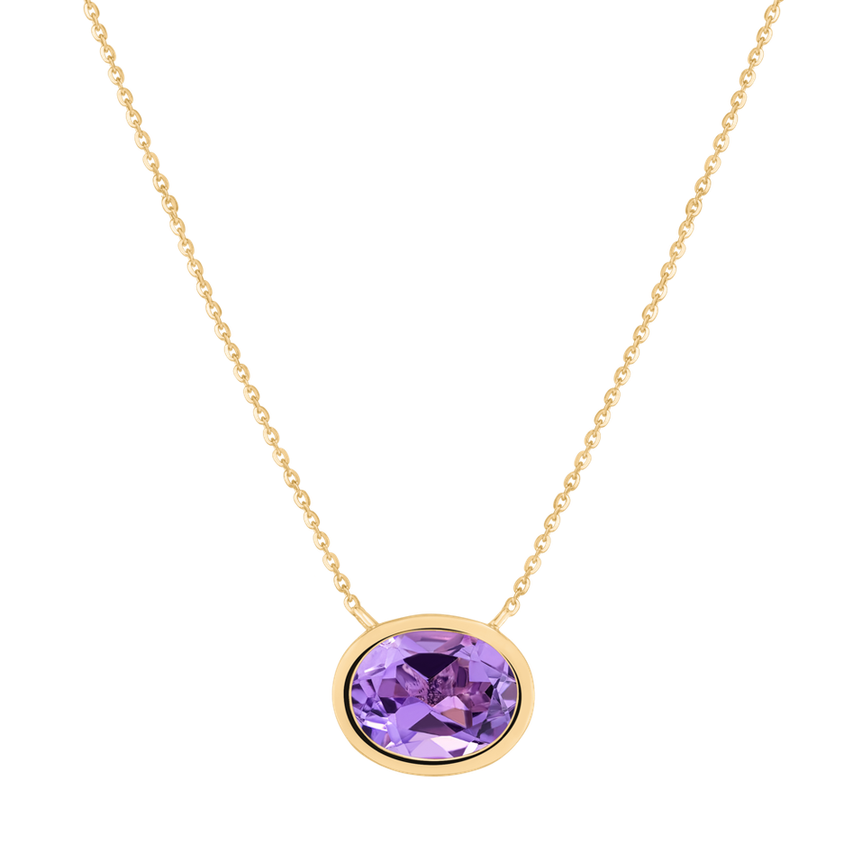 Náhrdelník s ametystem Satin Mirror