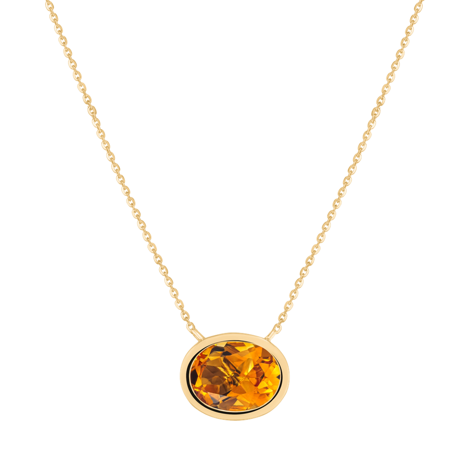 Náhrdelník s citrínem Satin Mirror
